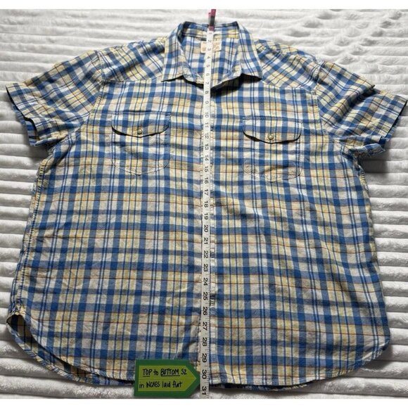 VTG Lucky Brand Genuine Western Snap Up Shirt Men's Size XXL SS Blue Plaid - Picture 5 of 14